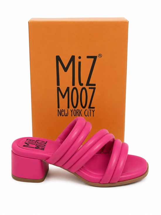 Miz Mooz Shoes - Miz Mooz Ovean Hot Pink Fuchsia Padded Strap Block Heel Slide NIB